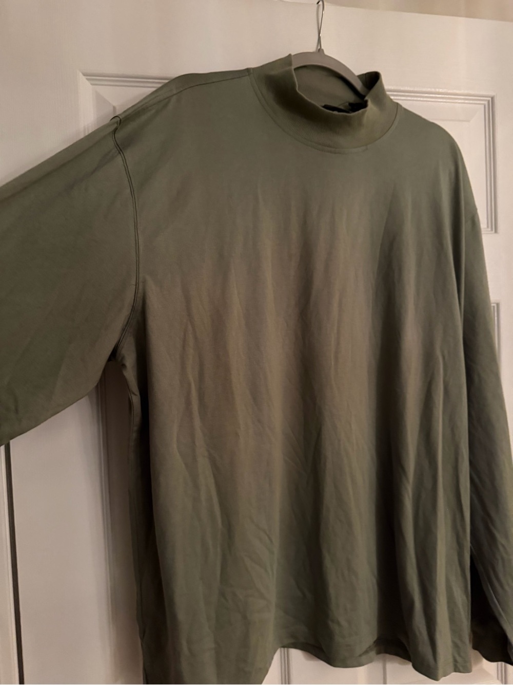 NEW IZOD Olive Green Long-Sleeve Mock Neck Shirt. Sz XXL.